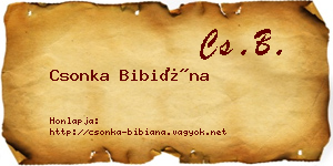 Csonka Bibiána névjegykártya